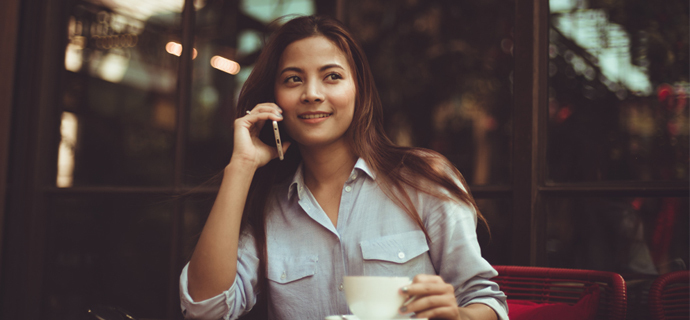 A girl making a phone call