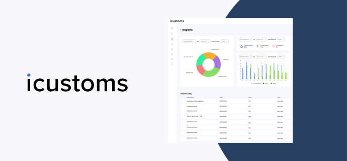 A graphic showing the ICustoms user interface